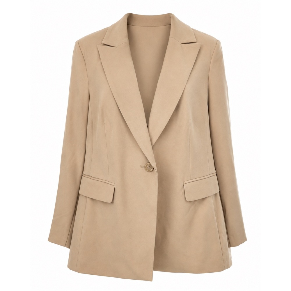 NWT Lane Bryant Tan 1 Button Blazer Size 22 Notch Lapel Career Jacket Msrp $120